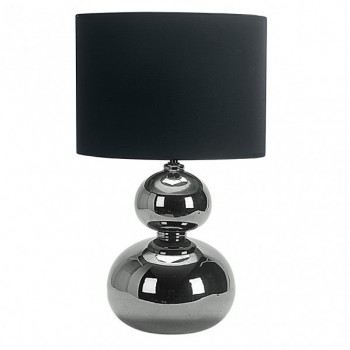 Distribuidor - Lâmpadas Diversas | Sobre Mesas Decoração | SOBREMESA CERAMICA ROA 1XE27 CROMO PANTALLA NEGRA 51X30X30 CM Ref: 160971020